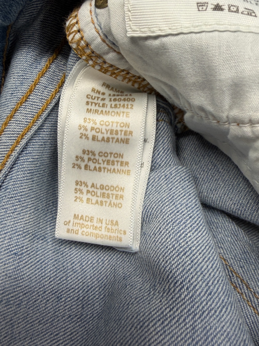 FRAME Le Skinny de Jeanne Light Wash Distressed Skinny Jeans Women’s Size 25 - Picture 6 of 6